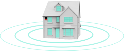 Sirène d'alarme posée sur une maison