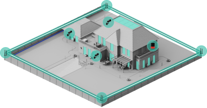 Systemes d'alarme pour l'extérieur d'une maison, d'un commerce